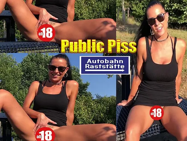 Public Piss auf Rastplatz