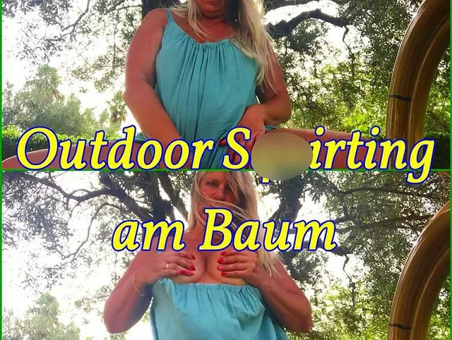 Outdoor Squirting am Baum