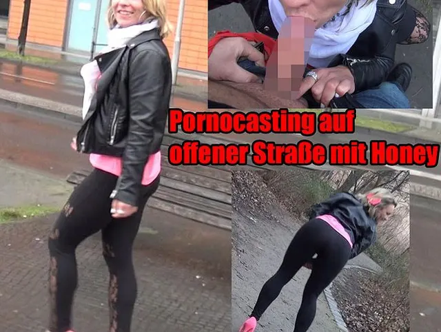 Pornocasting auf offener Straße mit Honey - TEIL!