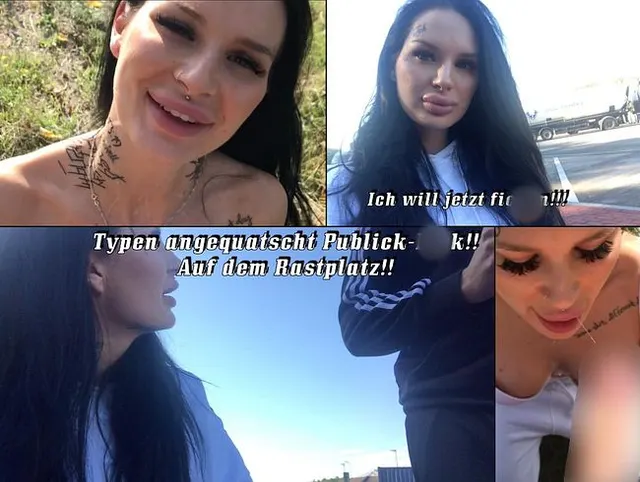 Typen angequatscht Publick-Fick! Auf dem Rastplatz!