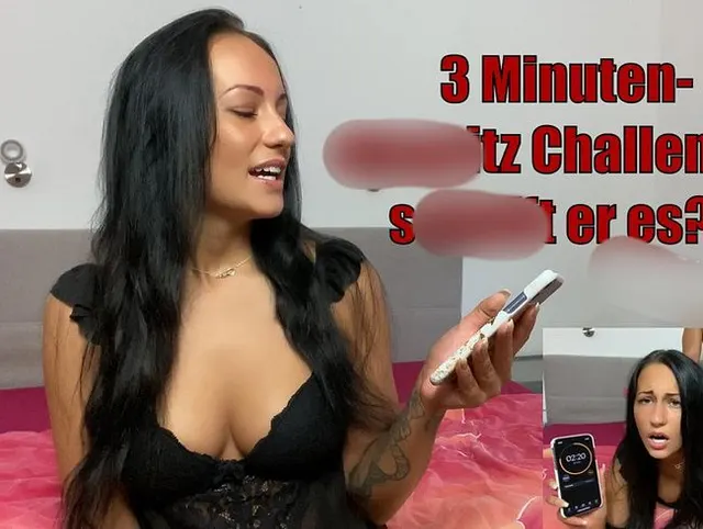 3 Minuten- abspritz Challenge!! schafft er es?? +CREAMPIE
