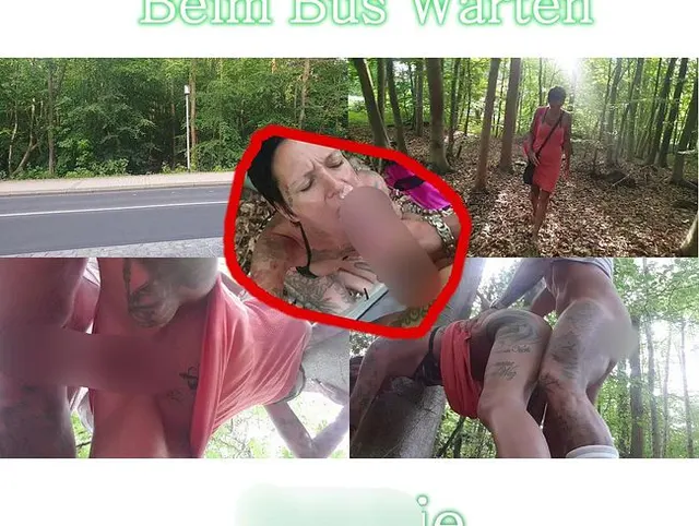 An der Bushaltestelle