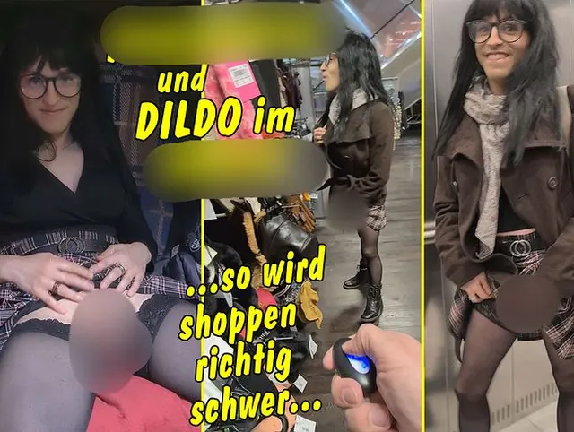 Peniskäfig und Remote Dildo im Arsch!! So wird shoppen richtig schwer…