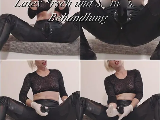 Latex Arsch und Schwanz Behandlung