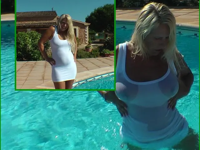 Heisser Wet Look im Pool
