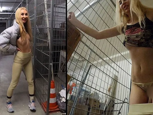 Quickie im Keller und Tiefgarage: Old-Guy bumst ukrainische Blondine und spritzt auf ihr ab…