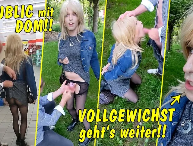 Public unterwegs mit dominatem Kerl! Vollgewichst geht’s weiter durch die Stadt !!