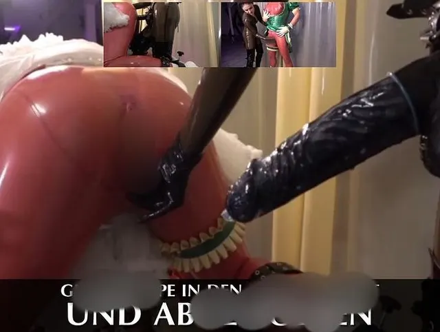 Gummipuppe in den Arsch gefickt und abgemolken