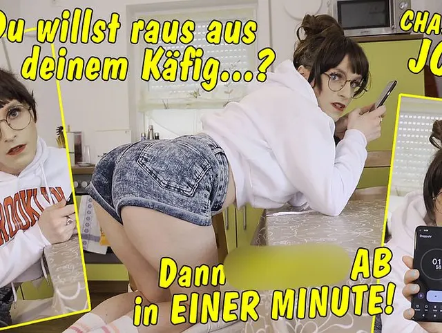 Du willst raus aus deinem Käfig? Dann spritz ab in einer Minute! Chastity Release Challenge JOI