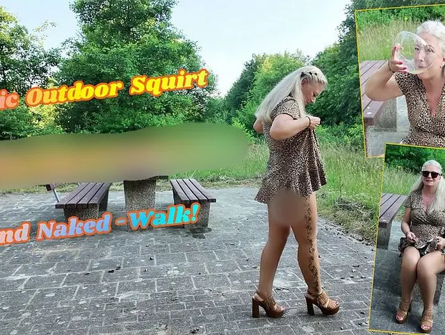Public Outdoor Squirt mit Muschisaft schlucken und Naked-Walk!